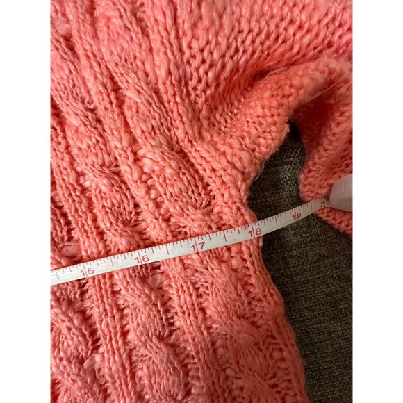 Aeropostale Coral Cable Knit Sweater Womens Acrylic Size Medium - Picture 6 of 7